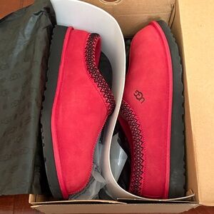 UGG Men's Red Slip-Ons with Black Trim